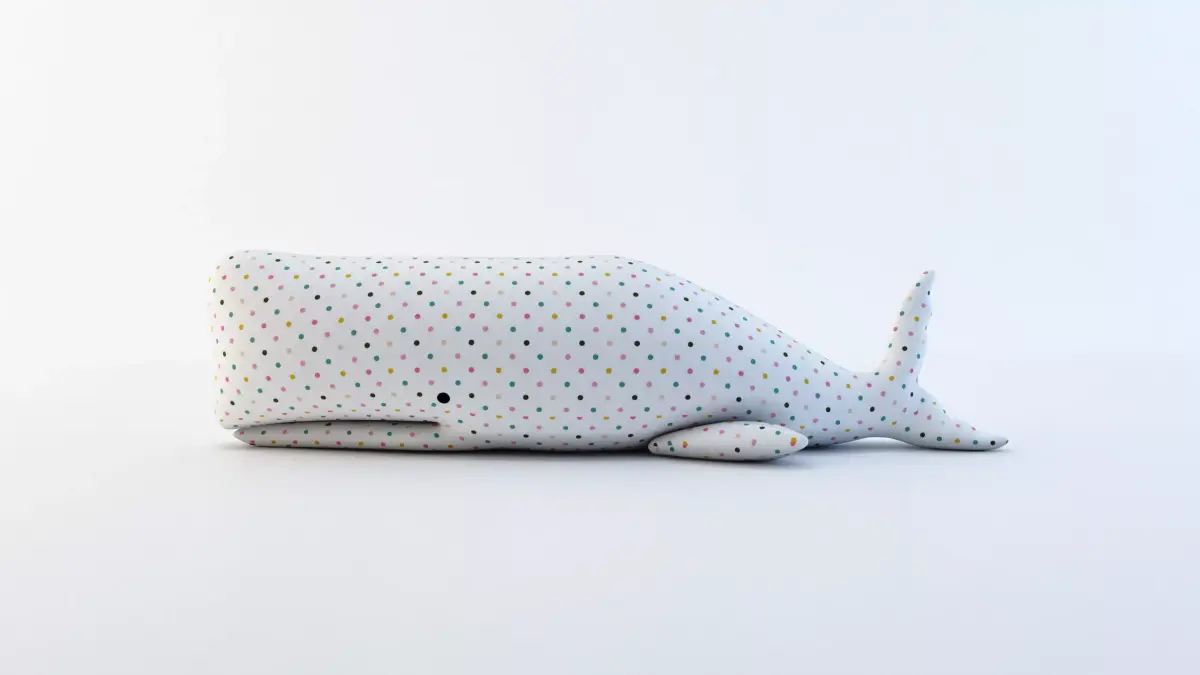 Plush Whale Low-poly 3D model