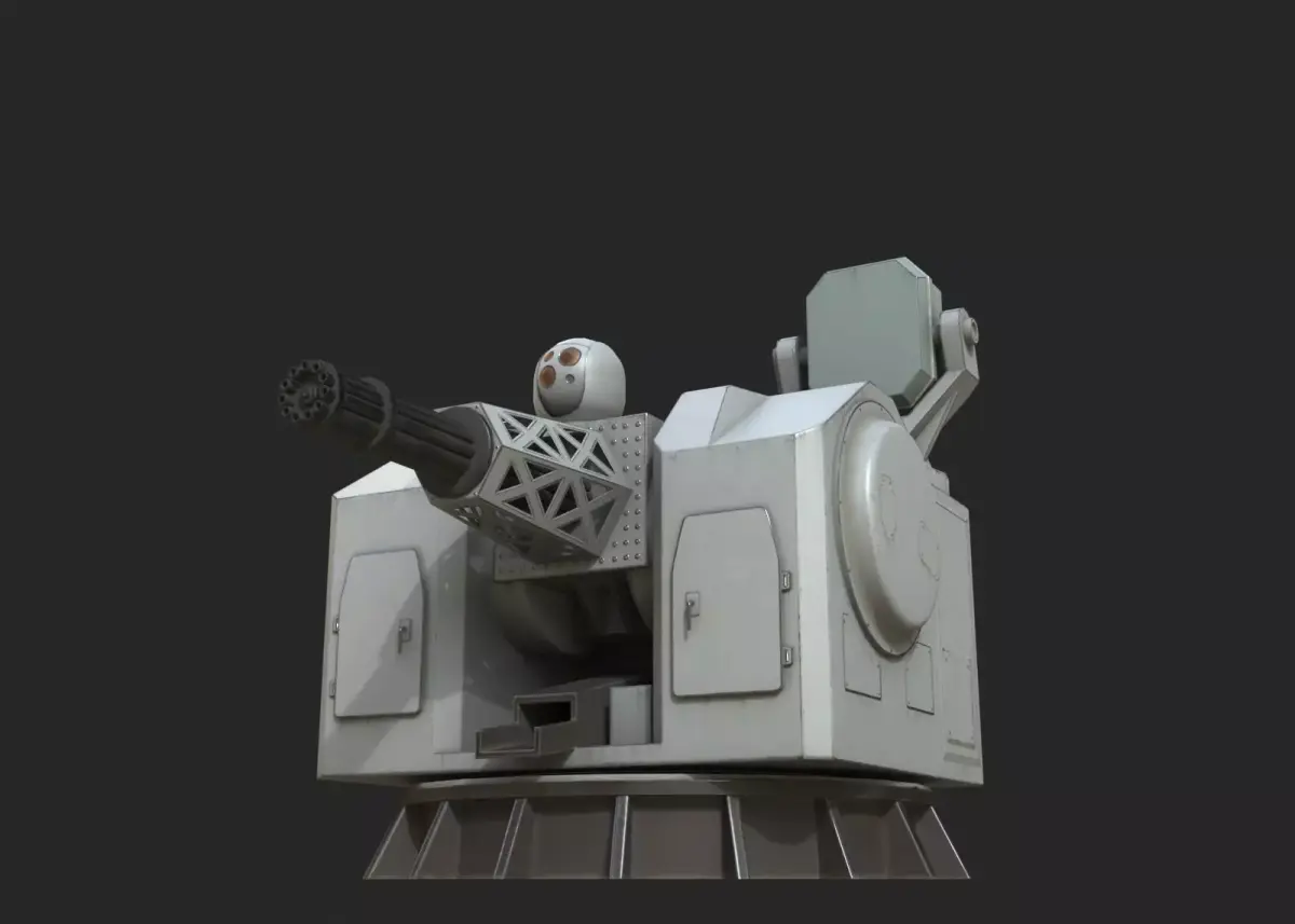 Chinese Navy HPJ11 1130 CIWS Close-In Weapon System Low-poly 3D model