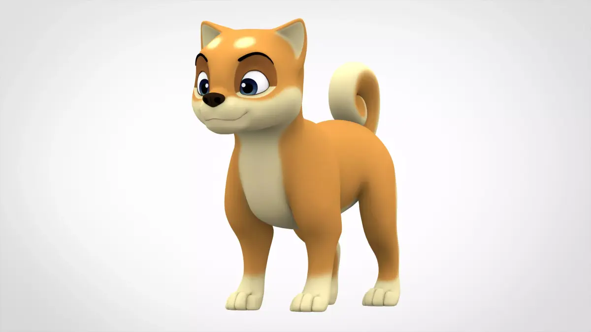 Shiba Inu Puppy Low-poly 3D model