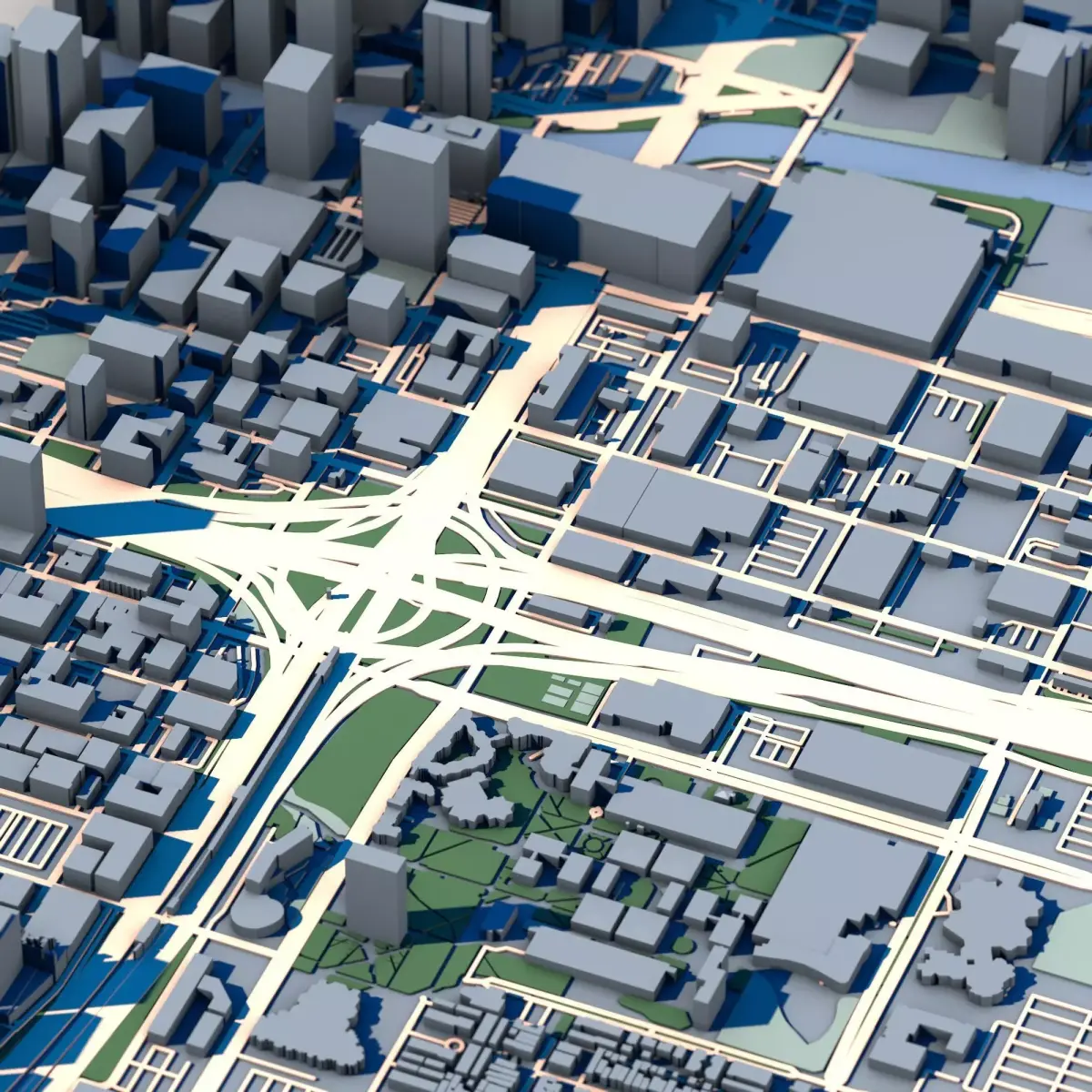 Part of Chicago 3D Model Downtown Chicago Skyline  3D model