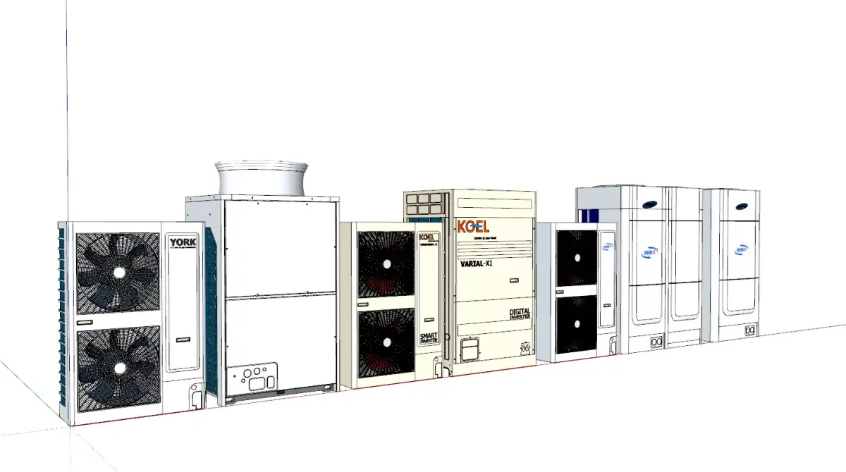 Air Conditioner Equipment Samsung York and Koel Low-poly 3D model