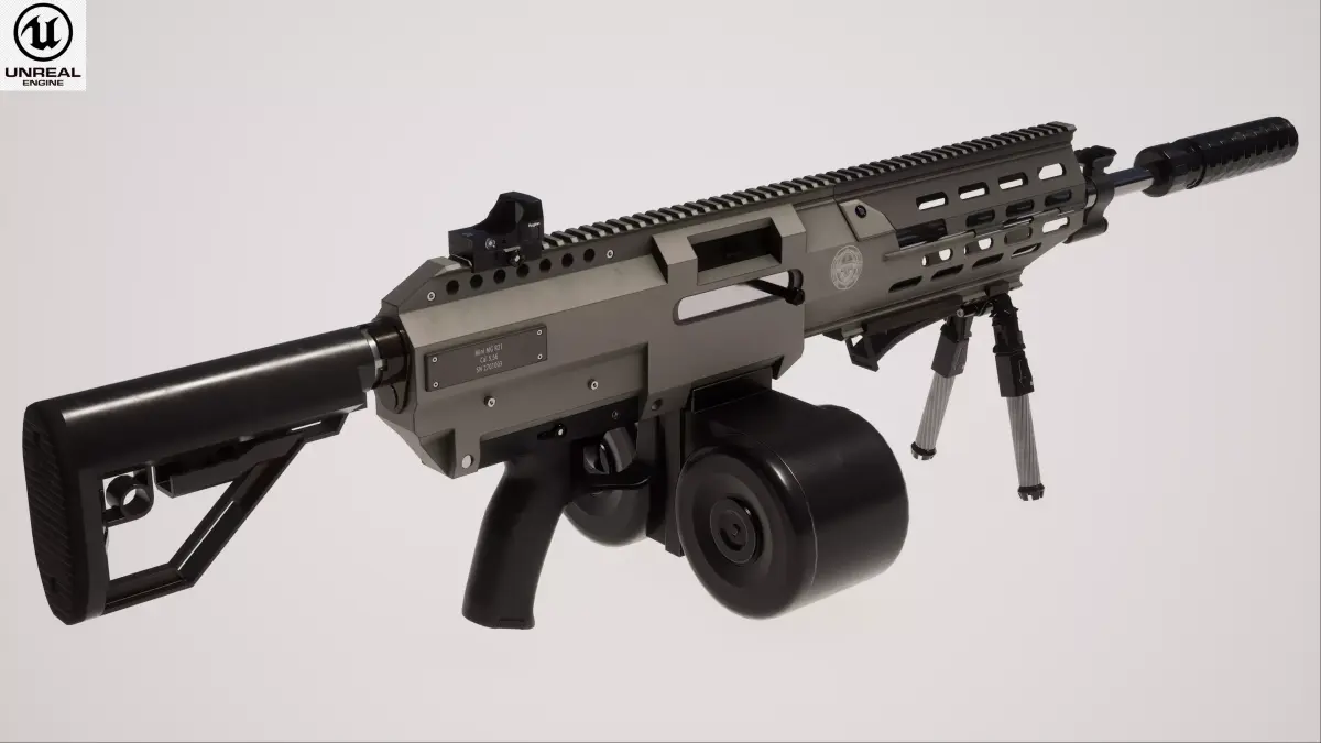 Machine Gun 2 Low-poly 3D model