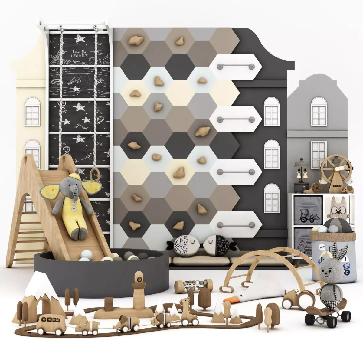 toys and furniture set  Low-poly 3D model get