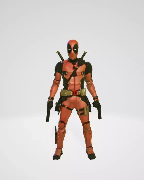 Deadpool Model fully free textured PBR Low-poly 3D model