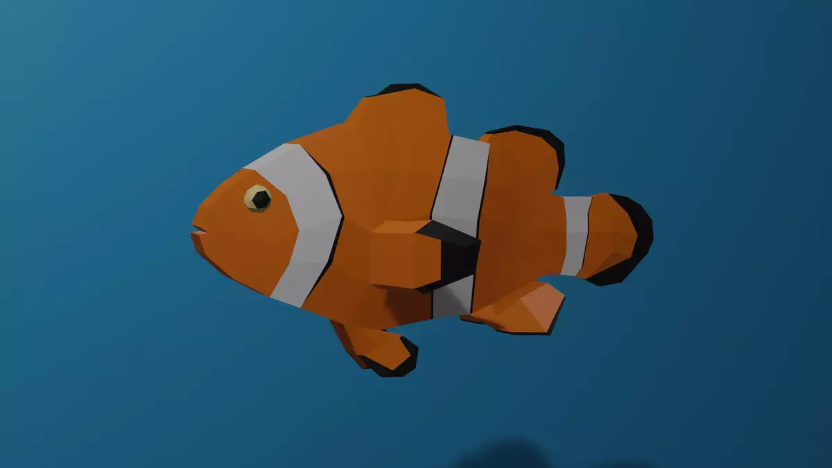 clownfish - Pez payaso Lowpoly  Free low-poly 3D model