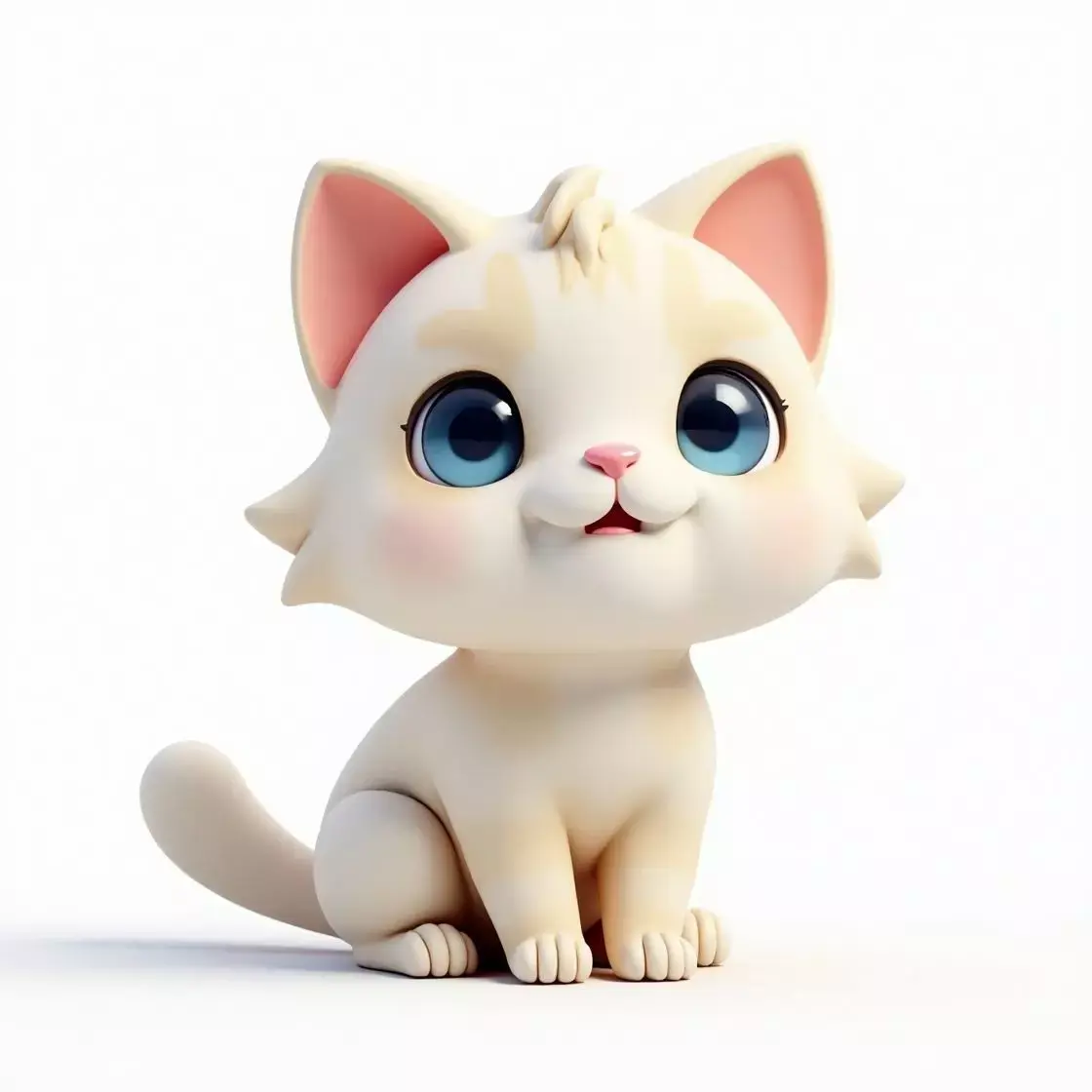 Sweet Cream Kitten - Cute 3D Character Model Low-poly 3D model