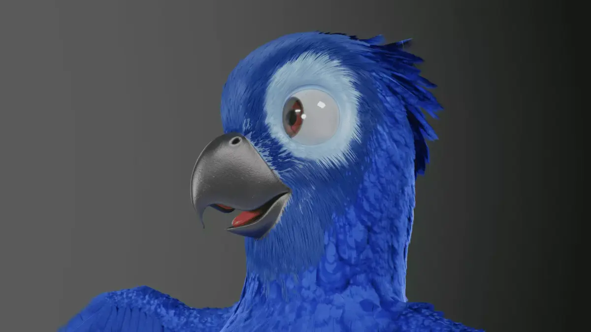Parrot Ajwa Cartoon bird in Blender low-poly 3d model Low-poly 3D model