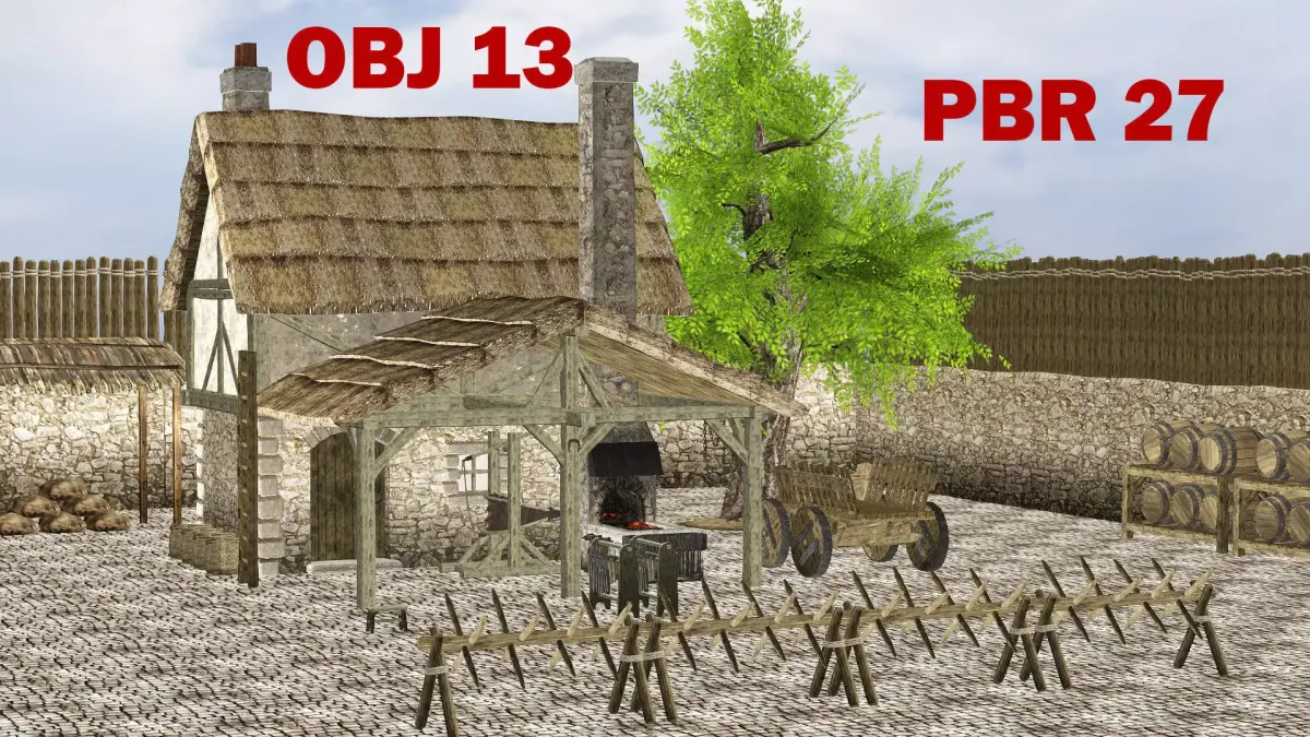 Medieval House Fantasy W2 PBR GameReady Low-poly 3D Model Low-poly 3D model