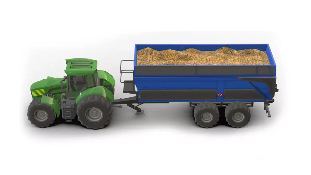  Tractor Dump Trailers  Low-poly 3D model