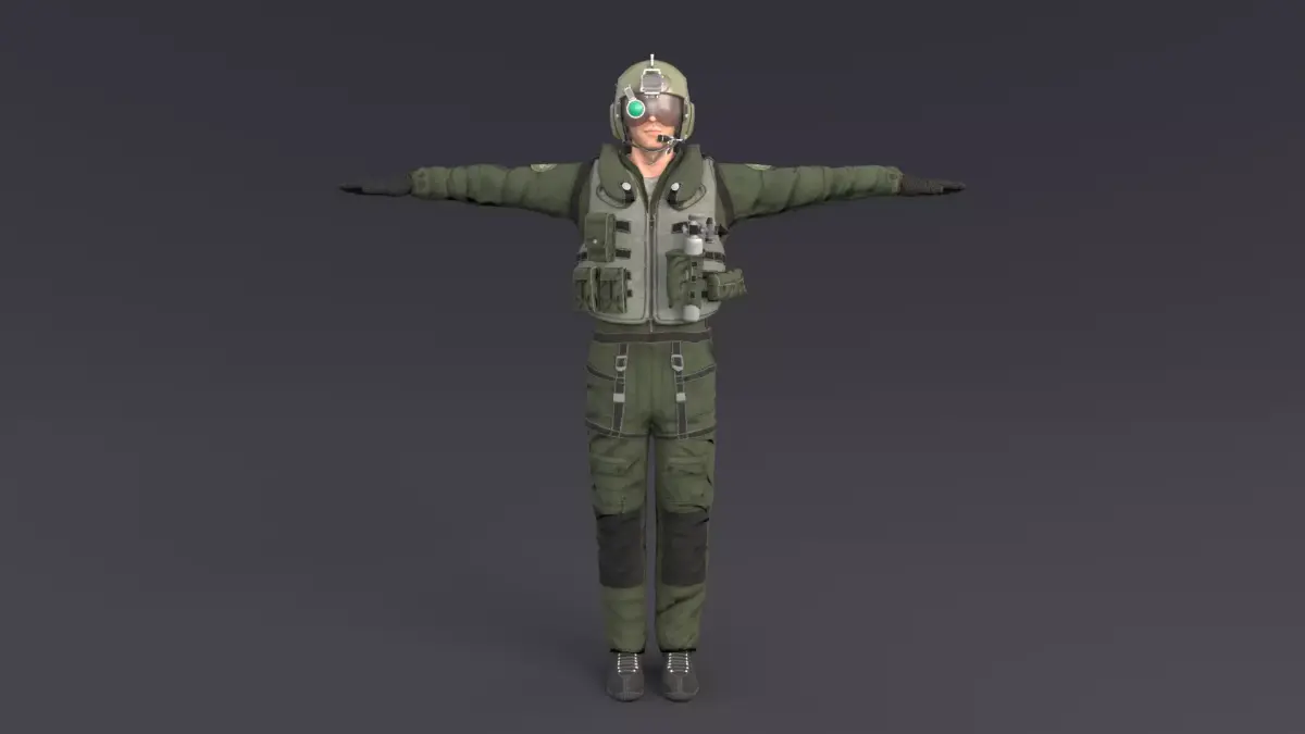 Pilot Rigged Low-poly 3D model buy