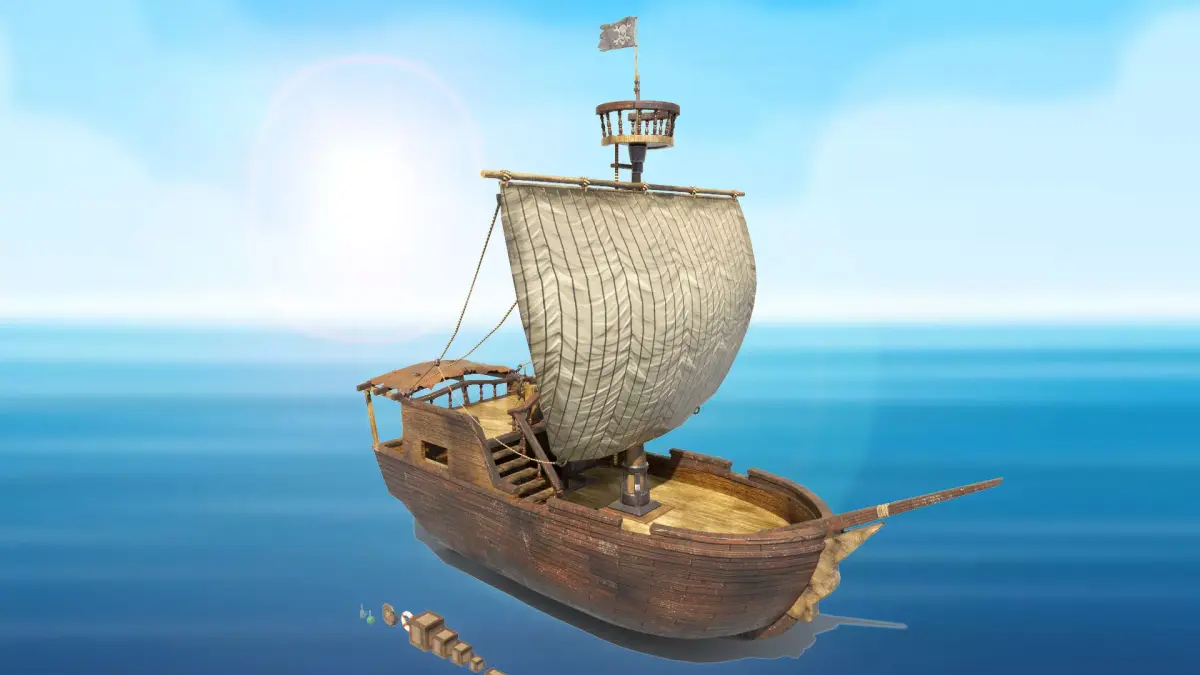 Pirate ship PBR low-poly 3D model Low-poly 3D model