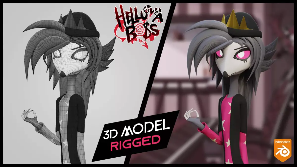 Octavia Goetia from Helluva Boss VRChat Avatar Low-poly 3D model
