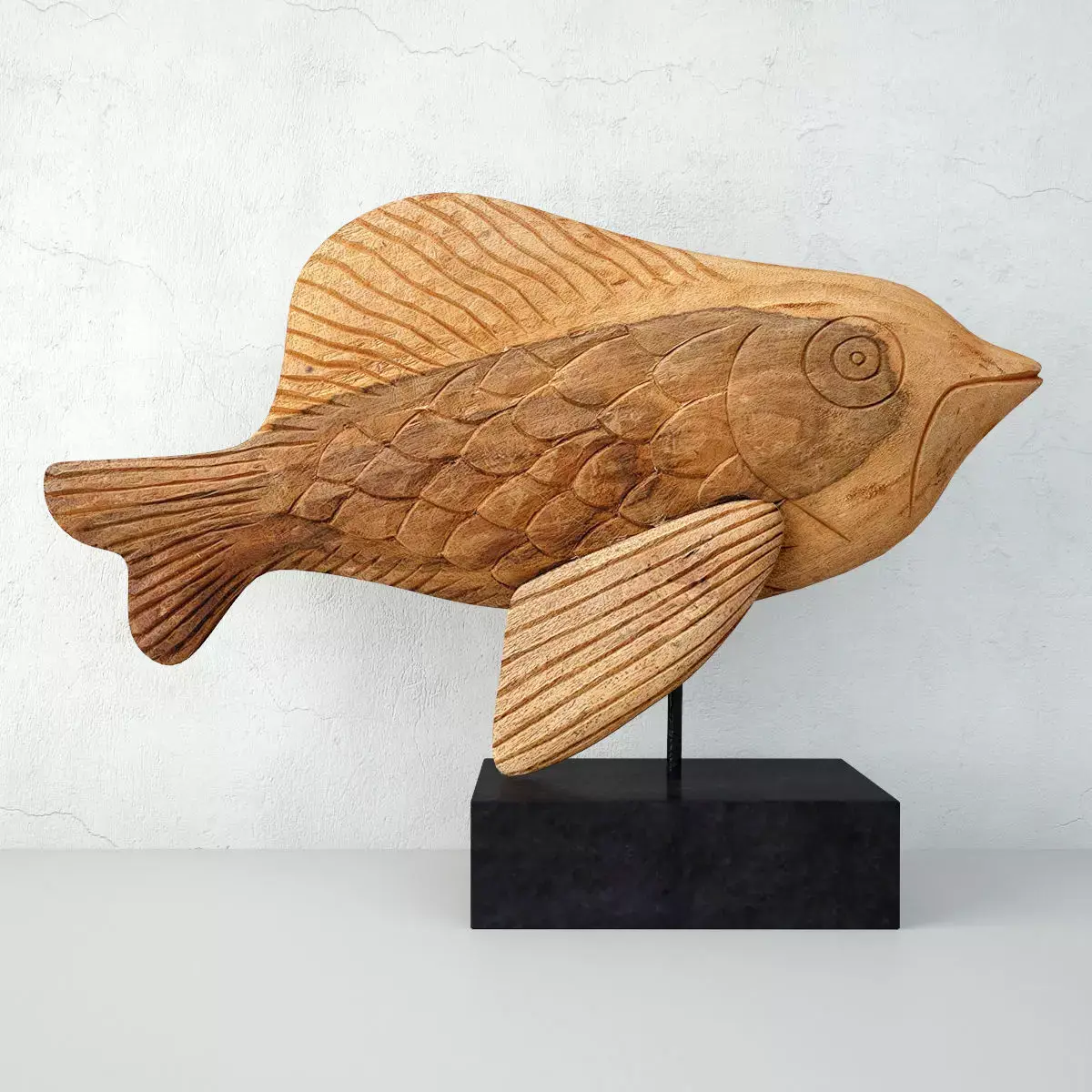 Hand-Carved Mango Wood Fish 3D model
