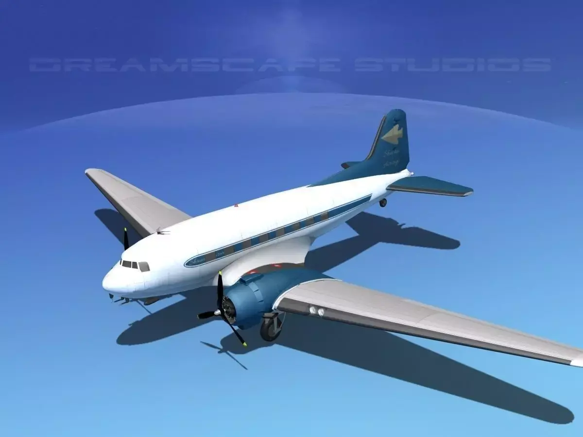 Douglas DC-3 Shaunee Airways 3D model