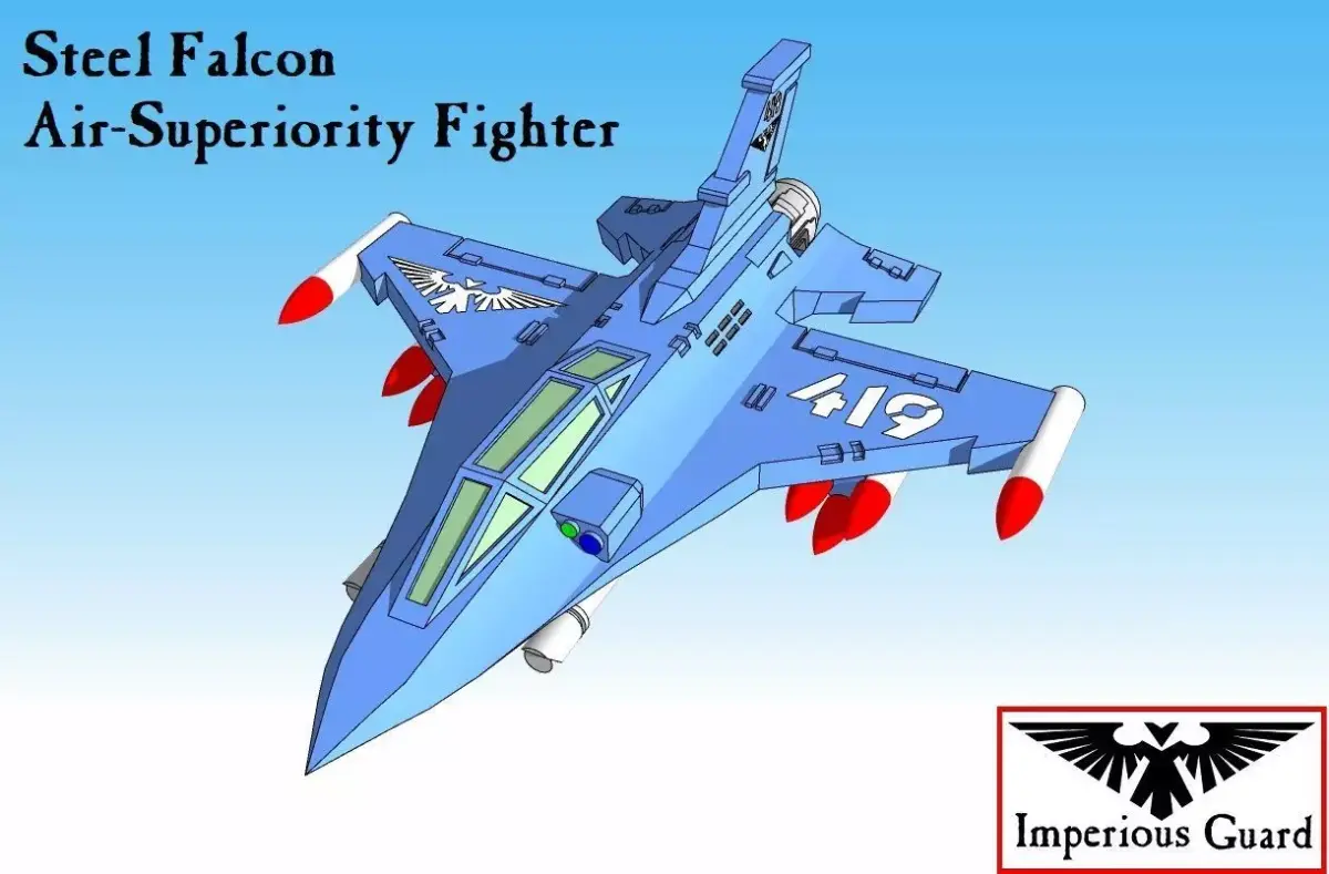 6mm and 8mm Steel Falcon Sci-Fi Fighter 3D print model