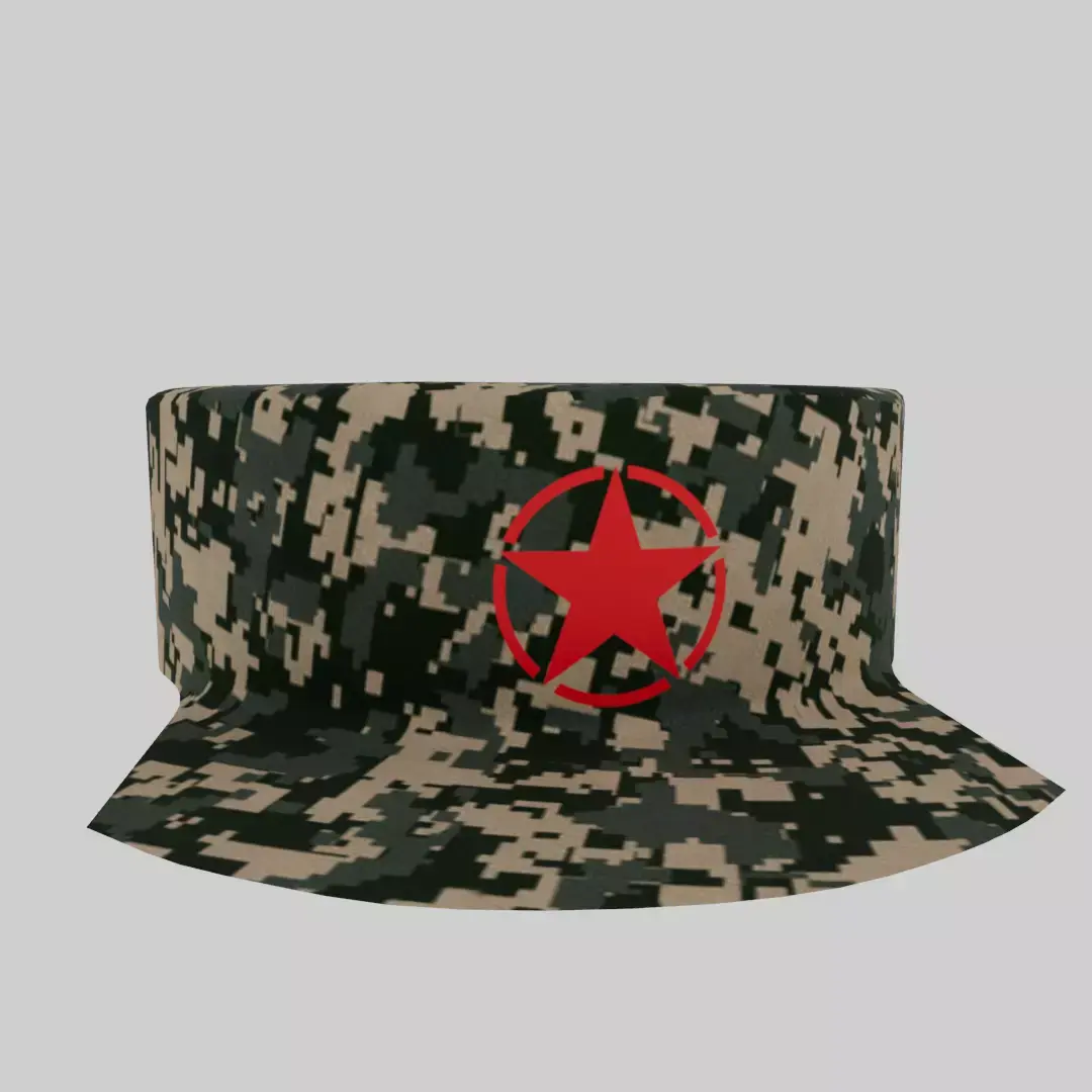 Army cap Low-poly 3D model