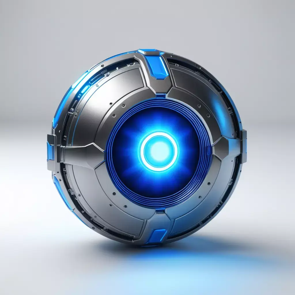 Futuristic Energy Cell with Blue Core 3D model