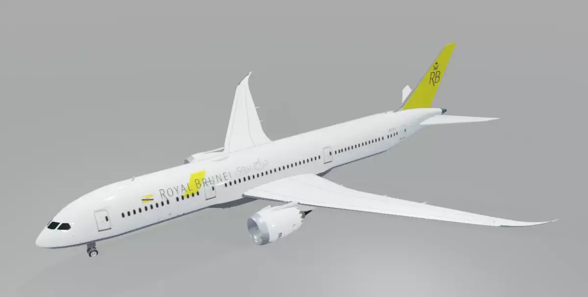 Royal Brunei Boeing 787-9 Dreamliner  Low-poly 3D model
