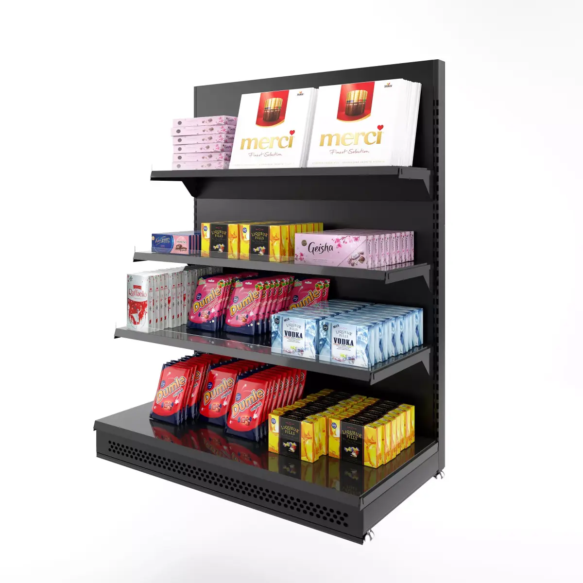 Commercial rack with chocolates 3D model