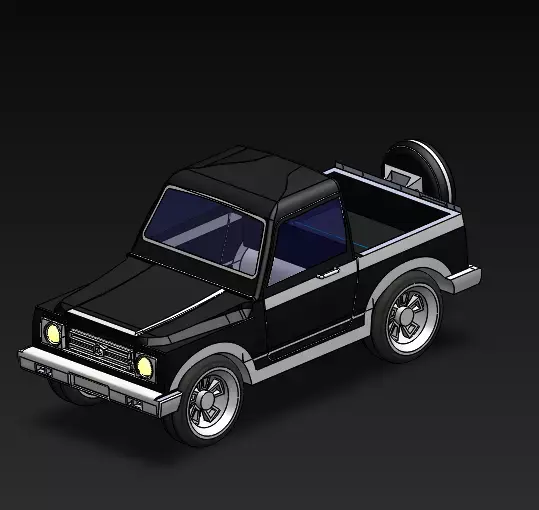Suzuki Gypsy Pickup 3D Model Free 3D model