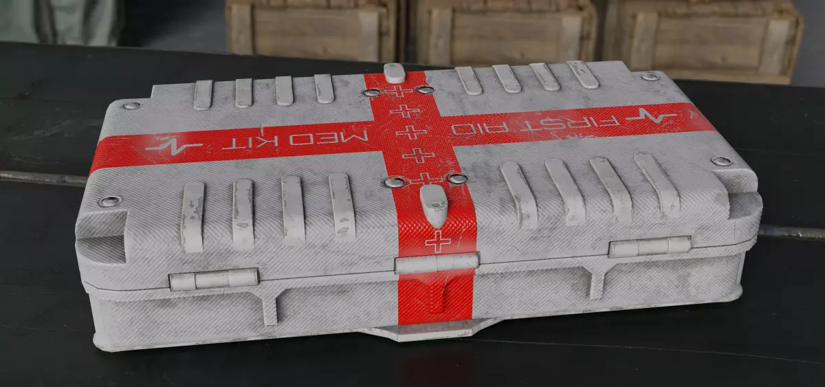Medical box game ready first aid med kit - 3966 Low-poly 3D model