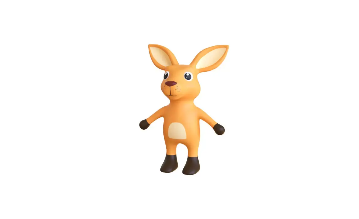 High-Quality 3D Cute Kangaroo for Games Low-poly 3D model