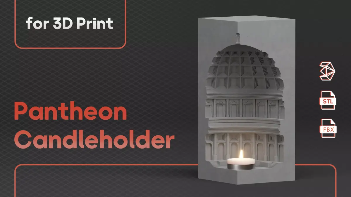 Pantheon Candleholder - Commercial License 3D print model