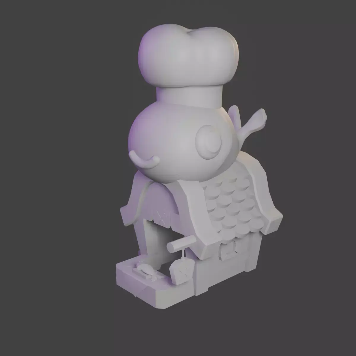 Eatery house with chef on top Free 3D model