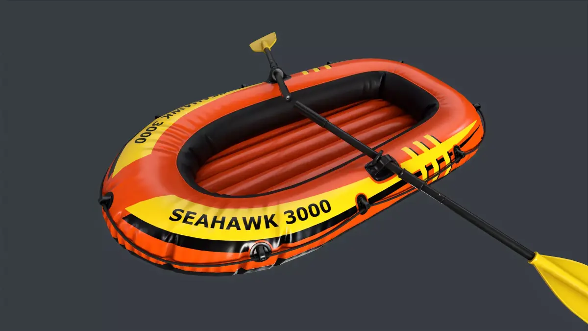 Inflatable Boat 1 PBR Game Ready Low-poly 3D model