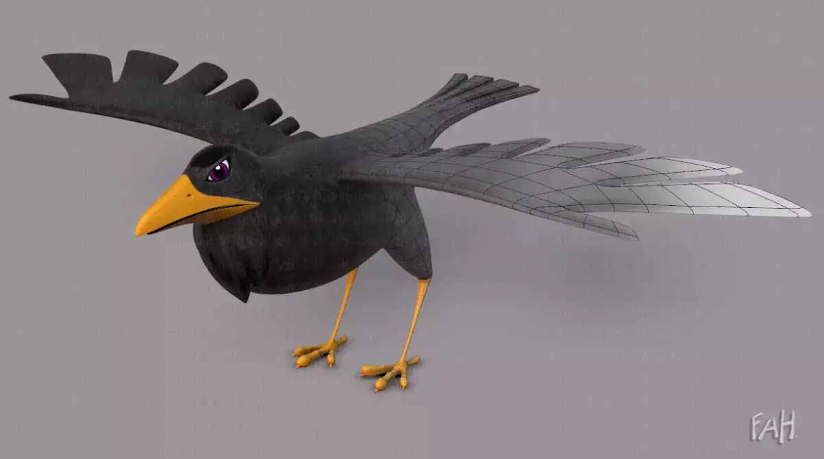 Bird V02 Low-poly 3D model