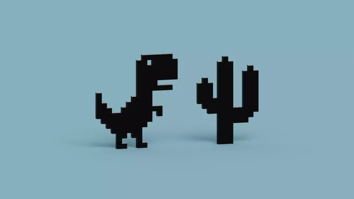 Pixel Dinosaur Low-poly 3D model
