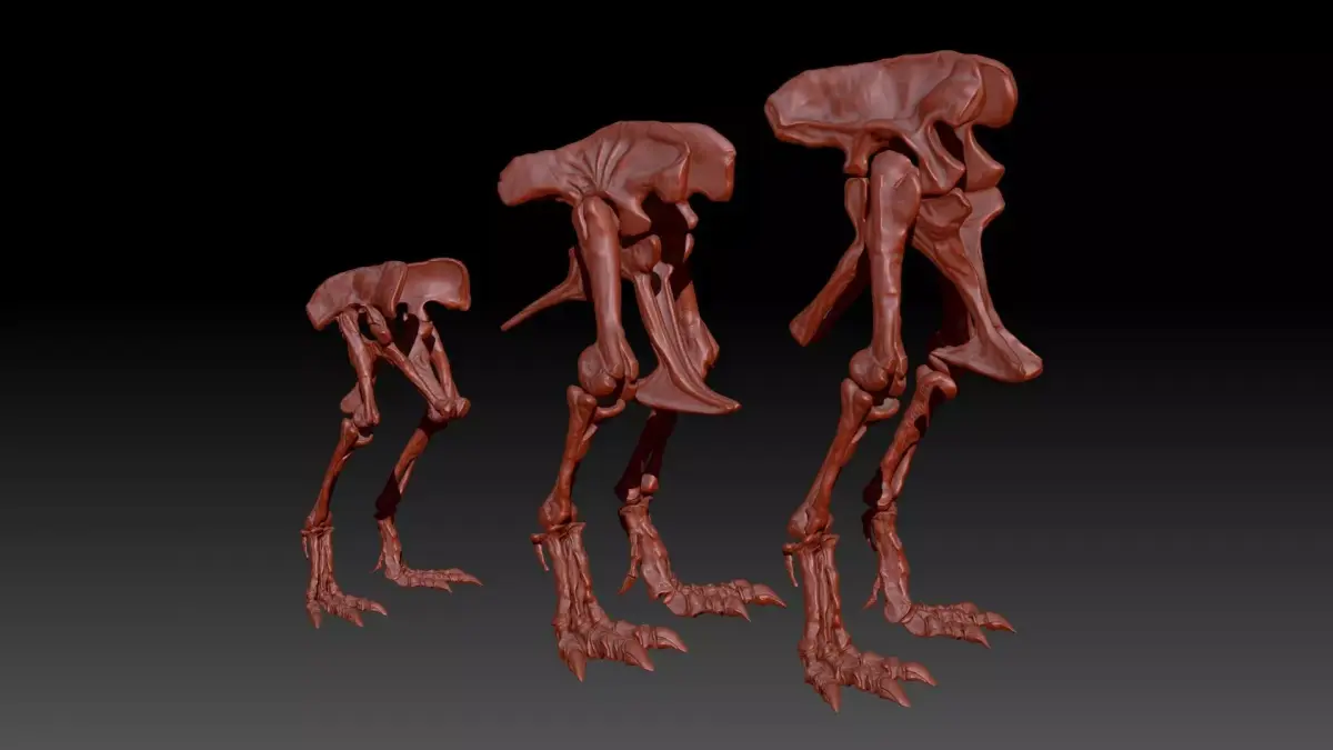 Dinosaur Spinosrs Tyrannosaurus Giganotosaurus HipLeg Skeletons 3D model