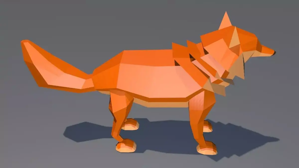 Lowpoly Wolf polygonal fox 3D model