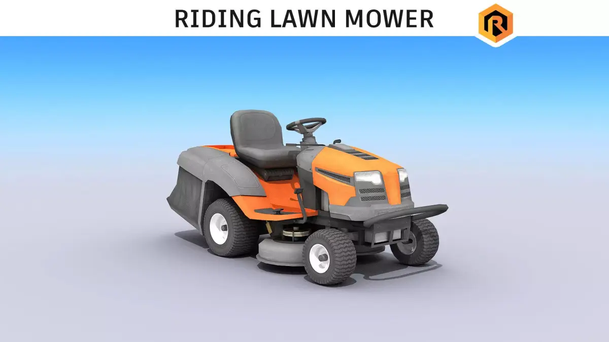 Riding Lawn Mower Low-poly 3D model