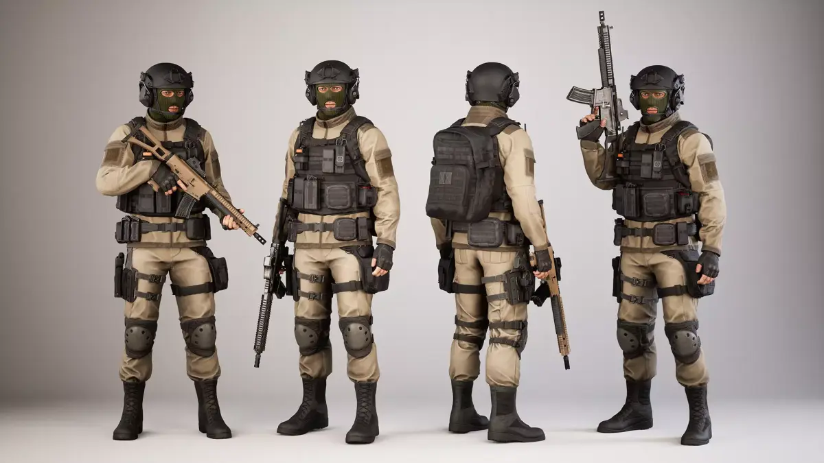 Casual Soldier 08 Low-poly 3D model