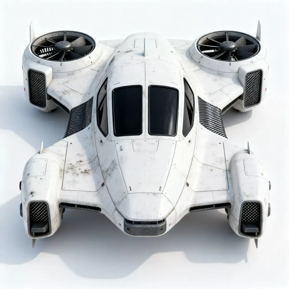Realistic Sci-Fi VTOL Hovercraft 3D Model Low-poly 3D model