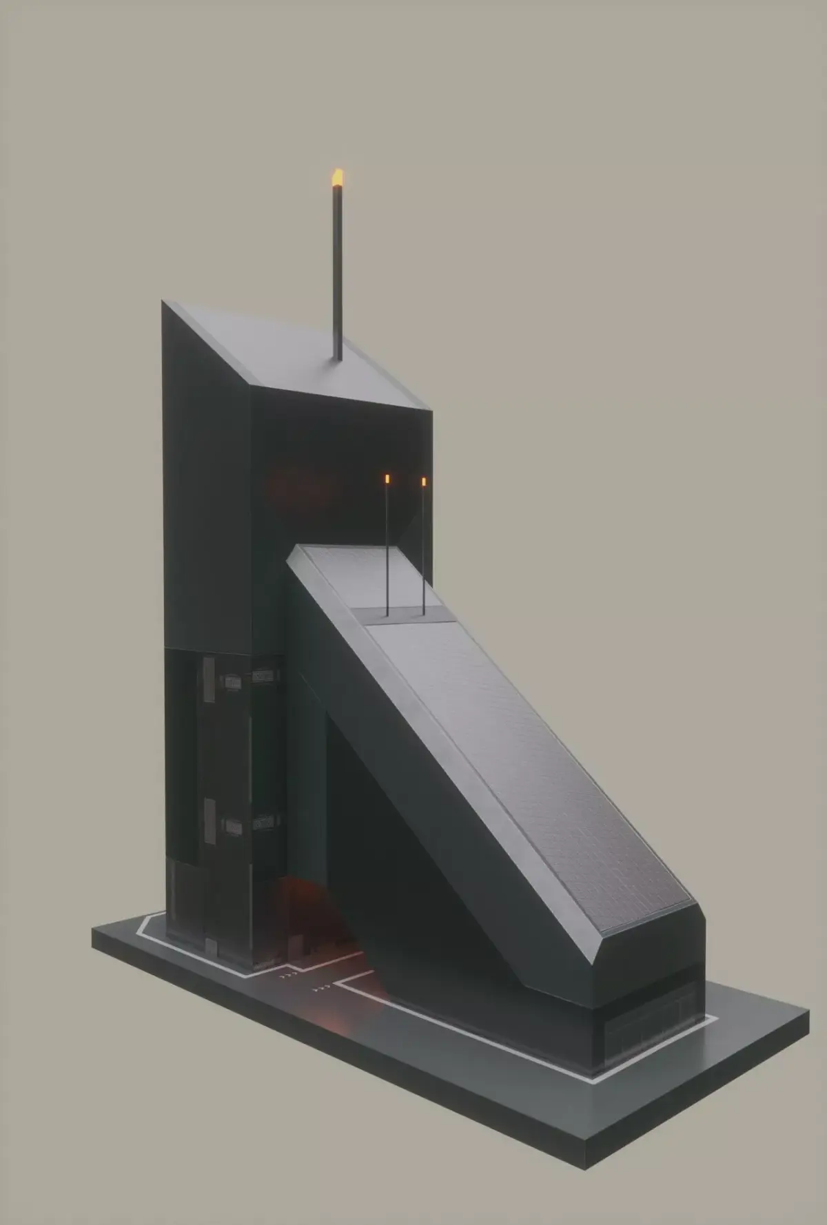 Sci-Fi Building - B1 Low-poly 3D model Low-poly 3D model