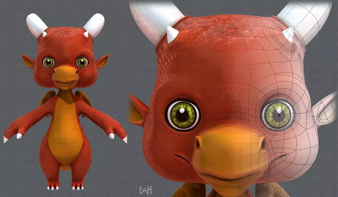 Dragon V01 Low-poly 3D model
