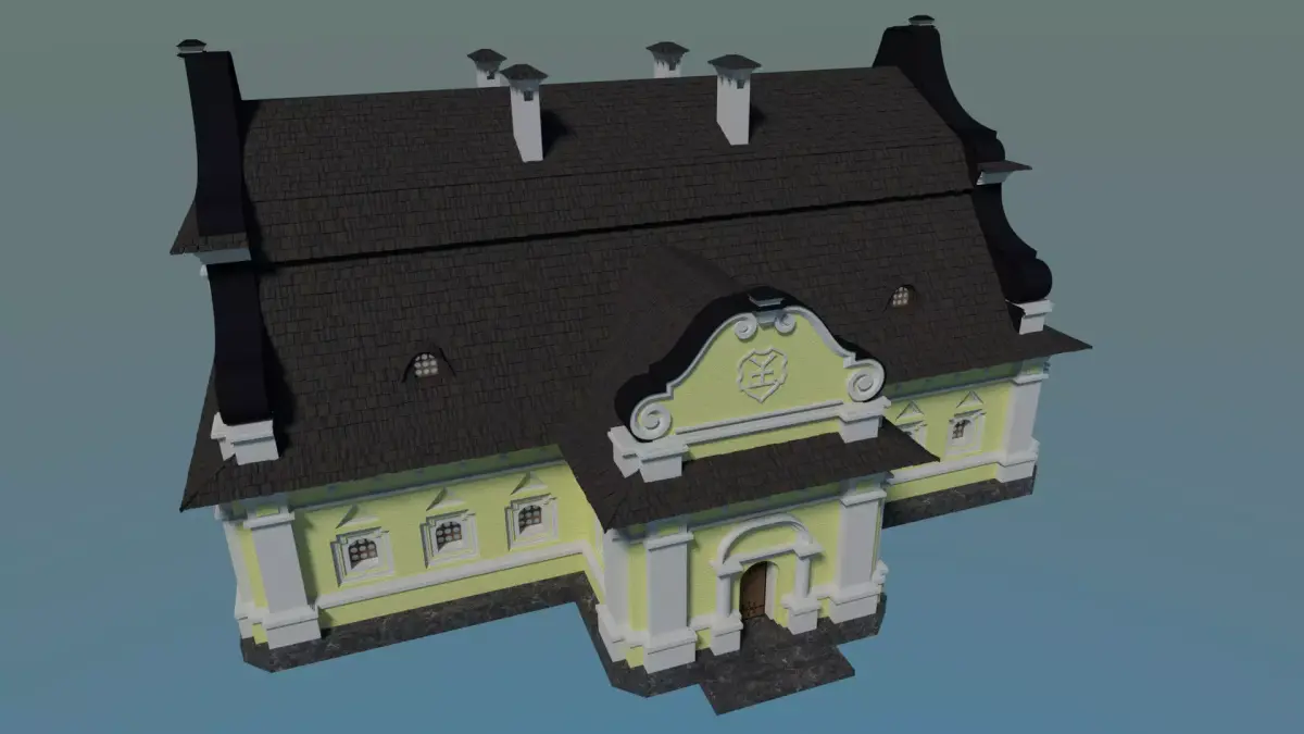 Ukrainian Baroque House I Yellow 3D model