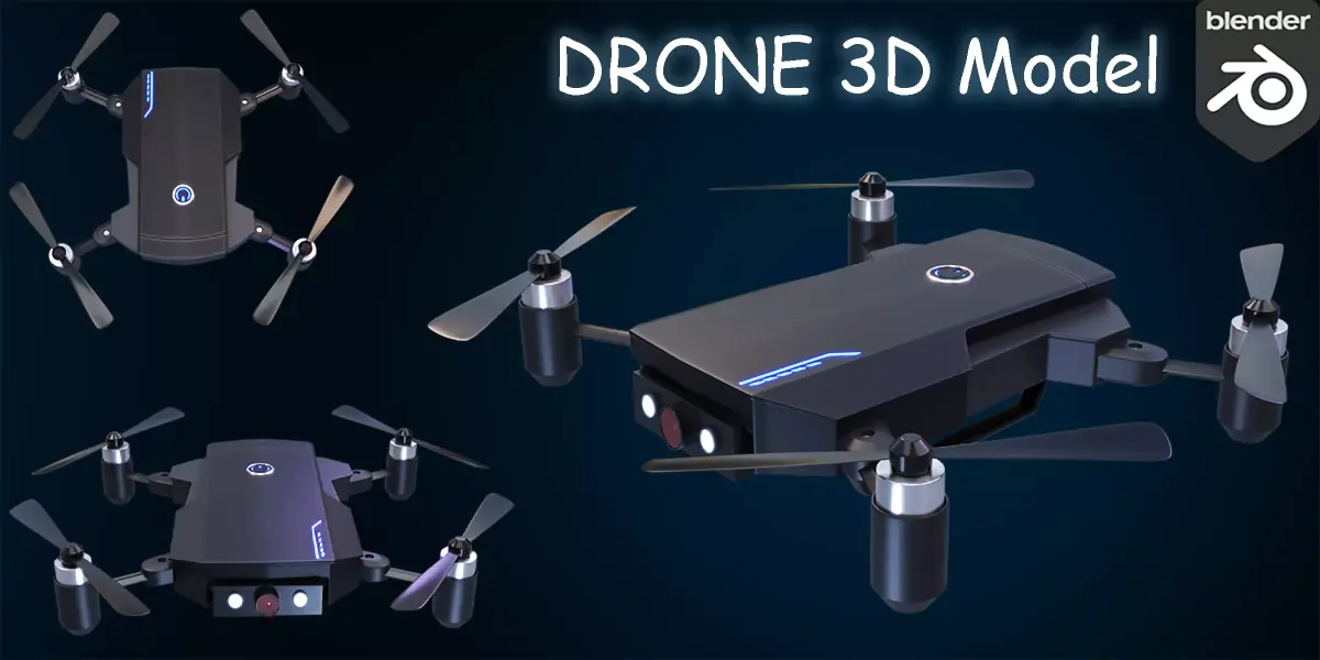 Drone low poly Low-poly 3D model