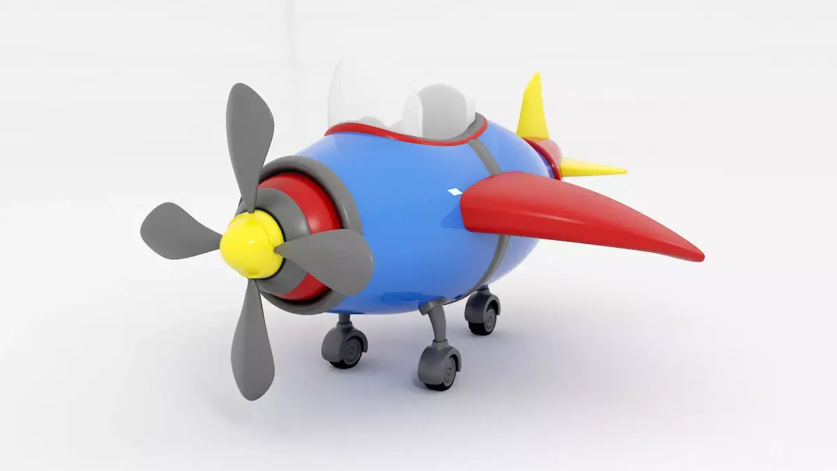 Cartoon Airplane Low-poly 3D model Low-poly 3D model
