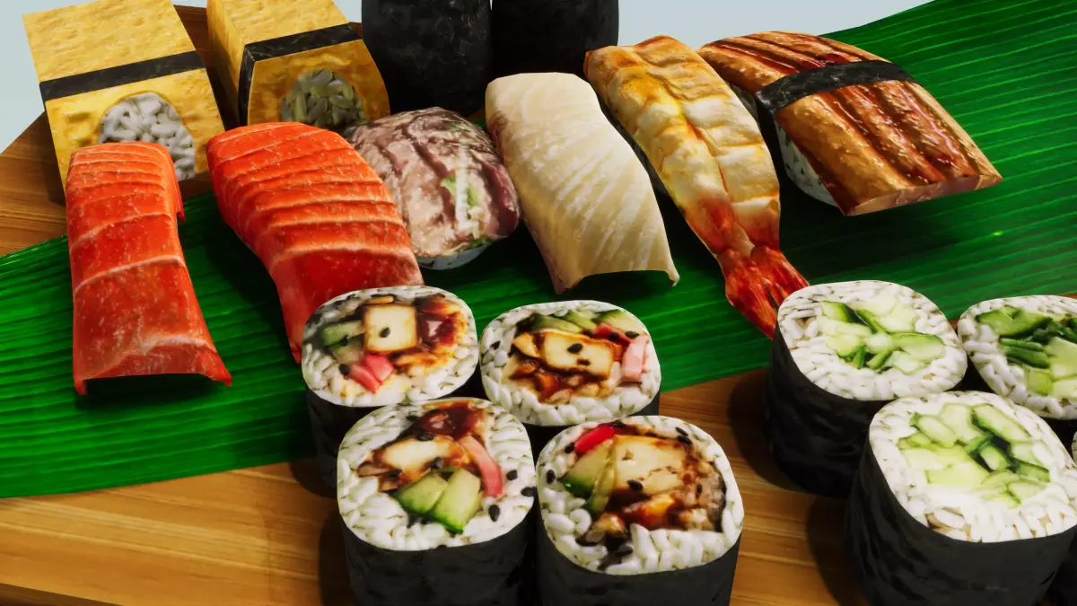 Sushi Japanese Food Low-poly 3D model