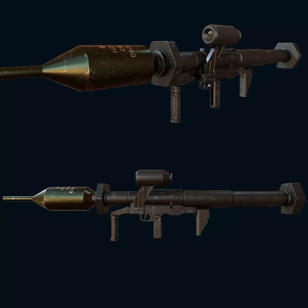 Panzerfaust 3 PzF  Rocket Launcher Gaming weapon Model  Low-poly 3D model