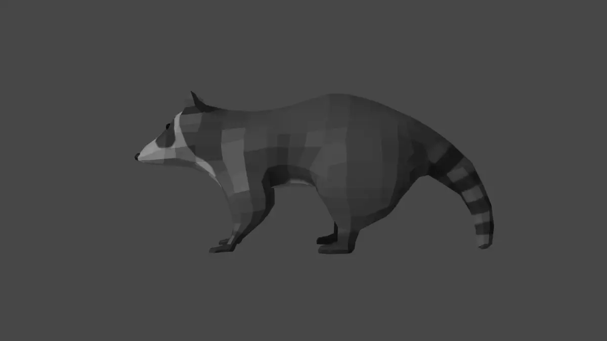 LowPoly Raccoon Low-poly 3D model