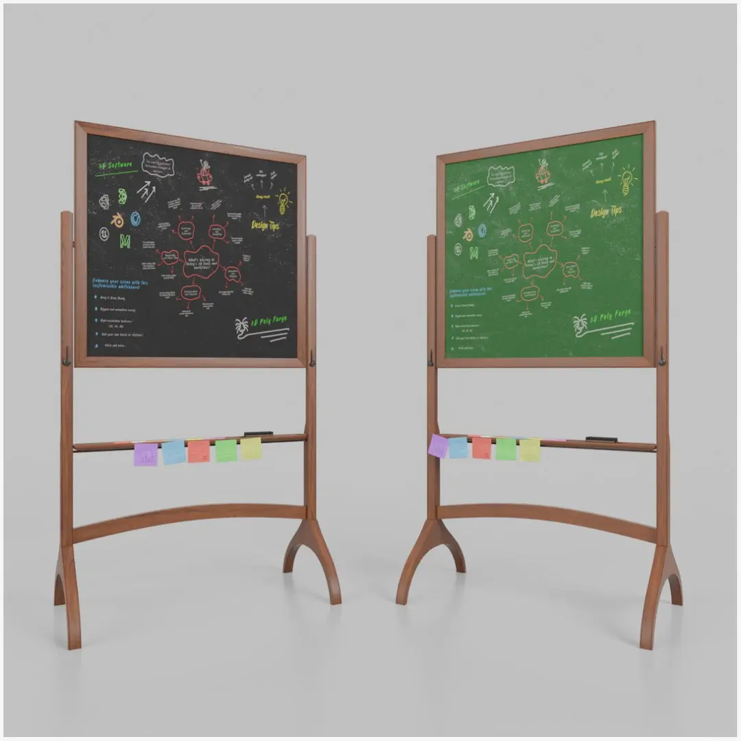 Compact Square Duo - Customizable Double-Sided Chalkboards 3D model