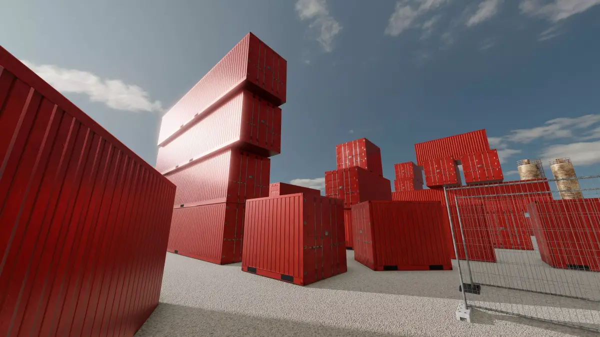 Cargo Container traffic red all versions 3D Model Pack