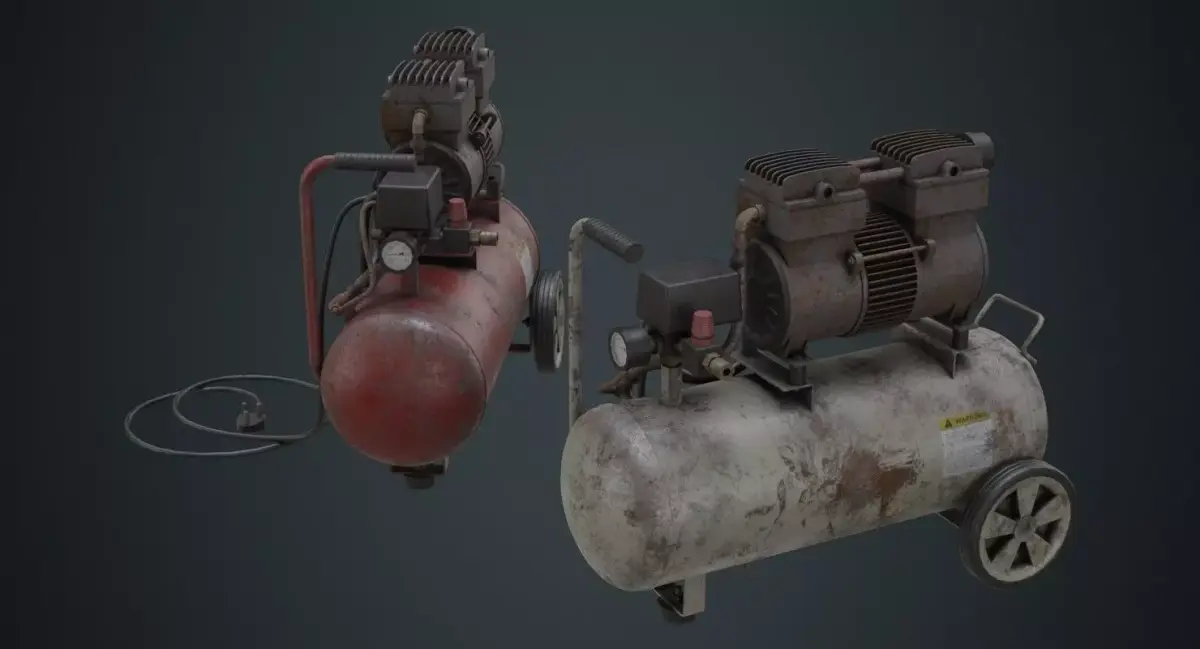 Air Compressor 3B Low-poly 3D model
