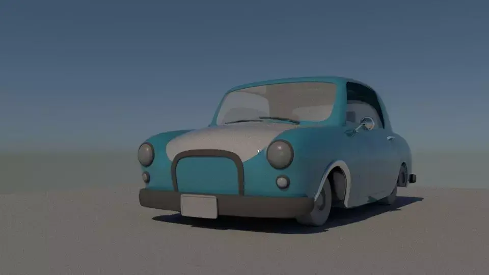 CAR MODEL in desert Free low-poly 3D model