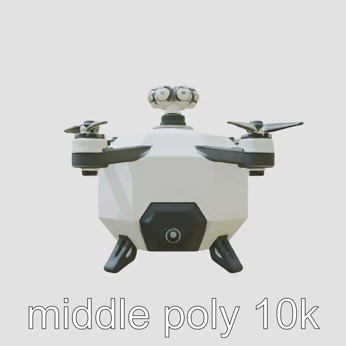 Hexagonal Rotorcraft Drone with Sensor Array Low-poly 3D model