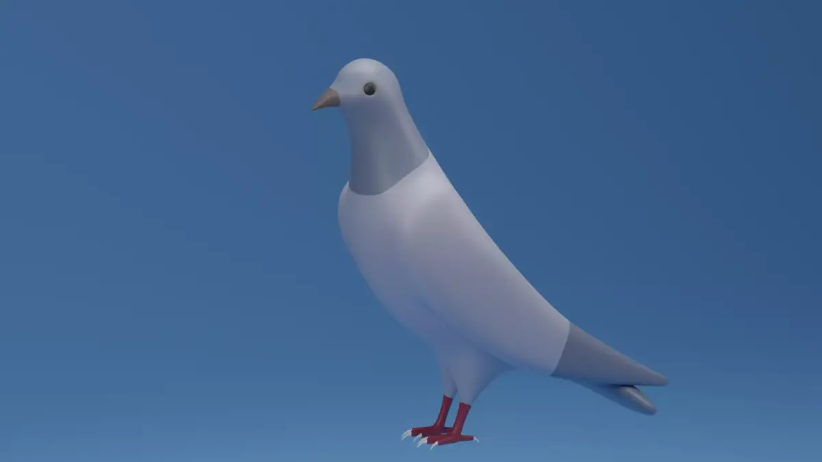 Cartoon Cute Pigeon Dove Low-poly 3D model purchase